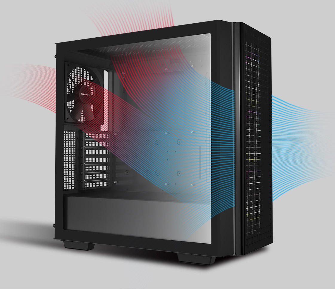 DeepCool CG540 Mid Tower ATX Case Tempered Glass Front And Side Panels